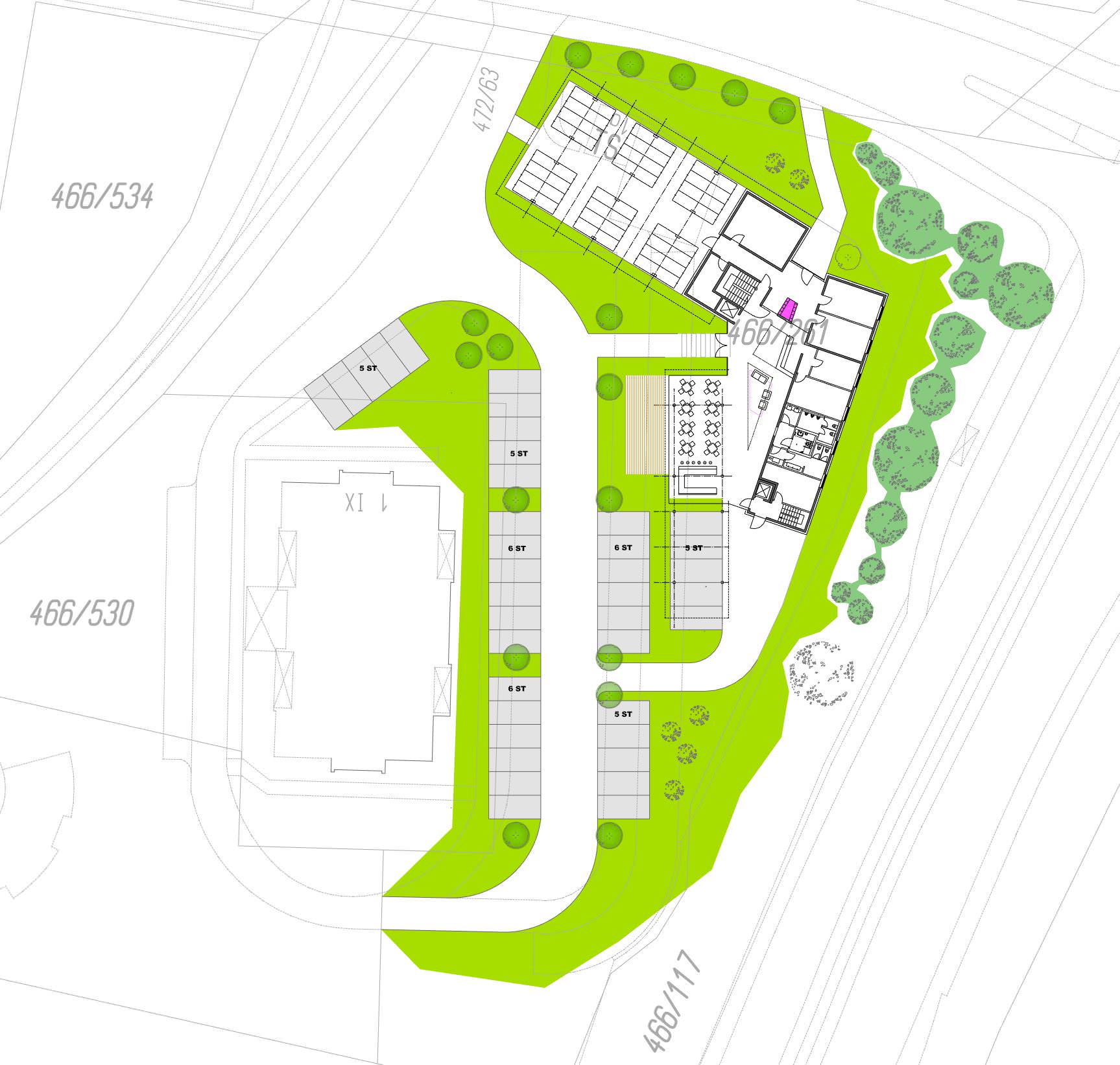 Studentenwohnheim Conradtystraße – Grundriss Erdgeschoss