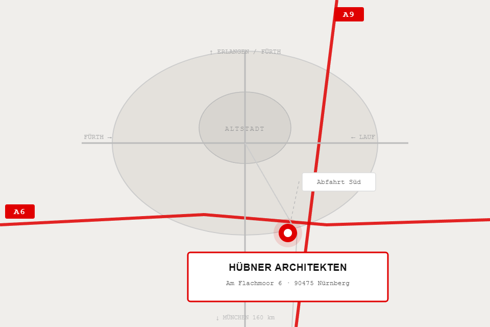 Lageplan H&uuml;bner Architekten N&uuml;rnberg S&uuml;d