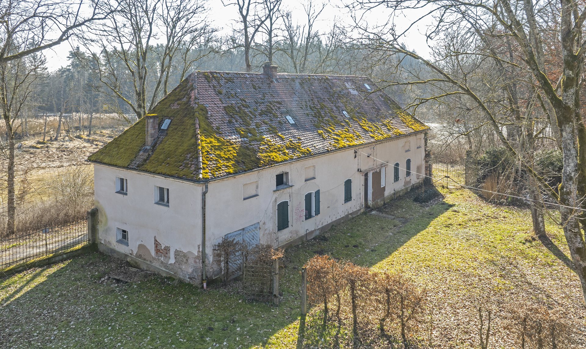 Orangerie Appelhof aus der Luft &ndash; Zustand nach Leerstand
