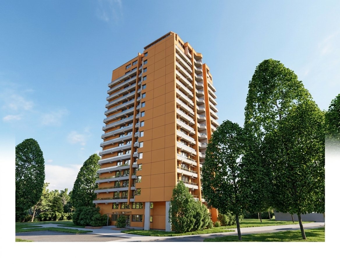 Visualisierung neue Fassade Hochhaus Europakanal Erlangen