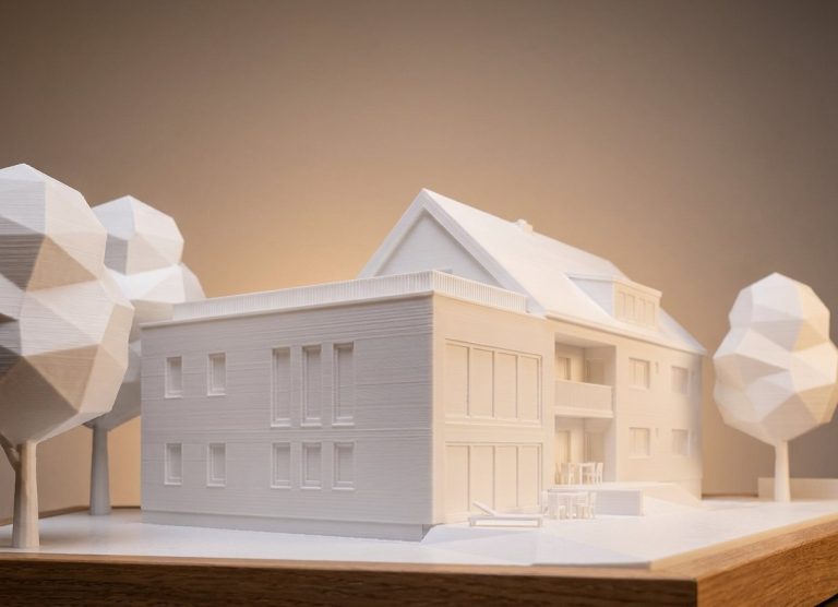 Architekturmodell Erweiterung Mehrfamilienhaus Kirchenweg 18 in Burgthann